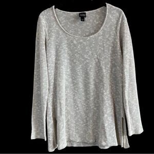 Eileen Fisher Sweater Linen Blend Long Sleeve Scoop Neck Beige Tan Size Small